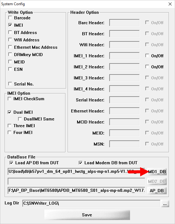 SN Write Tool BP Database