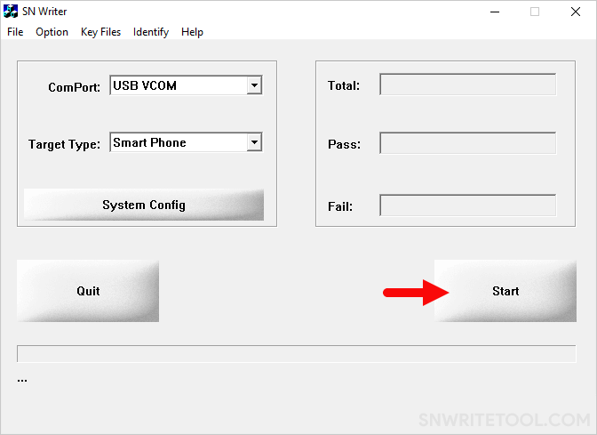 SN Write Tool Start